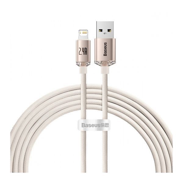 USB Cable Baseus Crystal Shine Series Lightning 2.4A (2m) pink 10113 фото