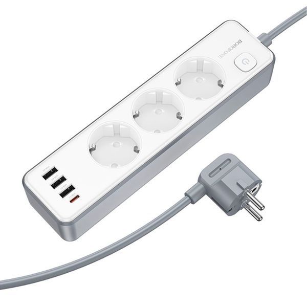 Мер.Фільтр Borofone BAC9A 3 роз.3m PD20W/3A white 44969 фото