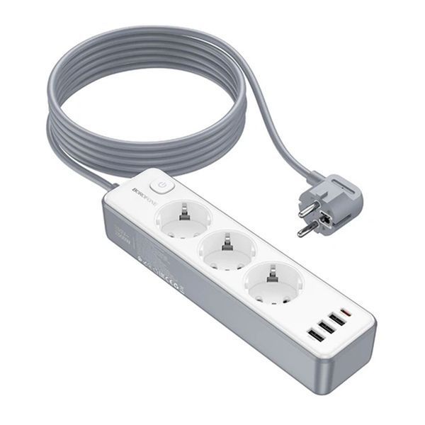 Мер.Фільтр Borofone BAC9A 3 роз.3m PD20W/3A white 44969 фото