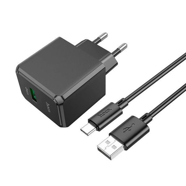 МЗП Hoco CS12A 18W/3A + cable Type-C black 36255 фото