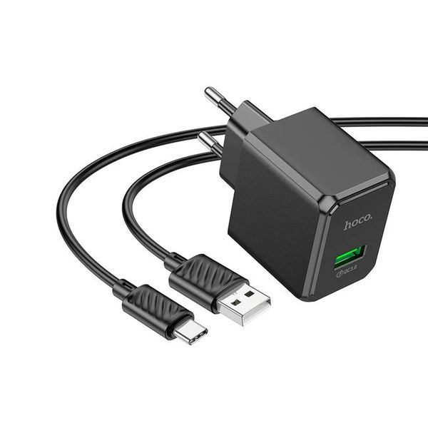 МЗП Hoco CS12A 18W/3A + cable Type-C black 36255 фото