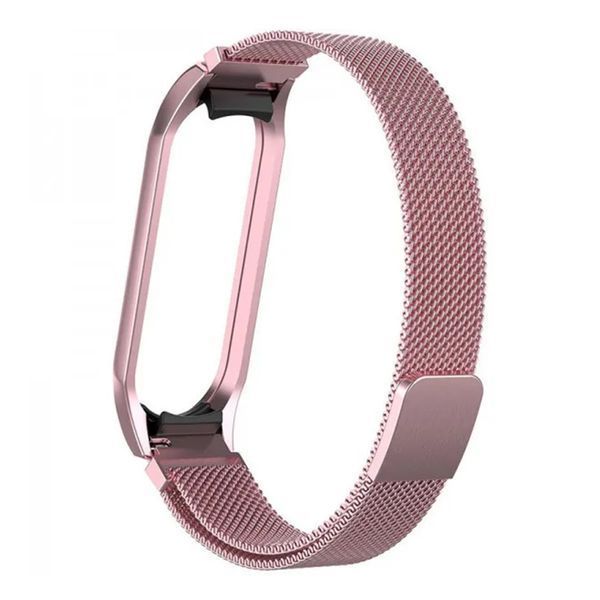 Ремінець Xiaomi Mi Band 5/6 Steel magnet pink 20645 фото