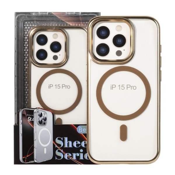 Силікон iPhone 16 Pro Max MagSafe Sheen series electroplate gold 04129 фото