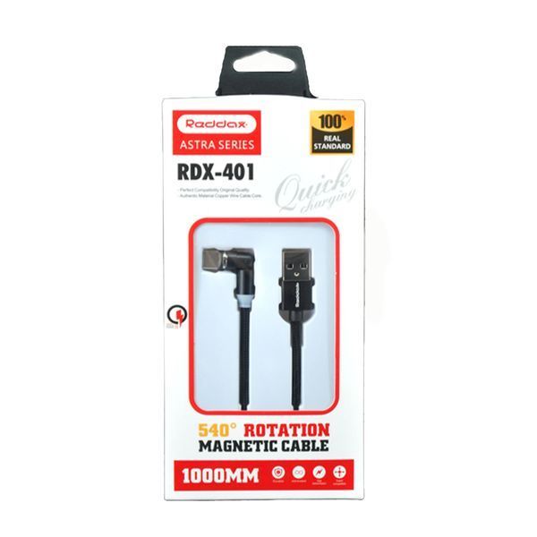 USB Cable Reddax RDX-401 Type C магніт чорний 38154 фото