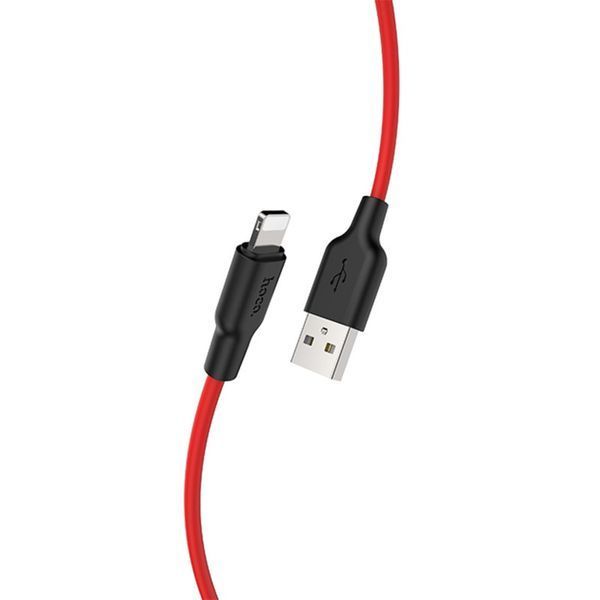USB Cable Hoco Lightning X21 2.4A 1m red 04190 фото