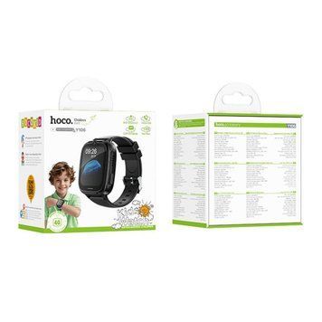 Дитячий годинник з GPS Hoco Y106 4G black 43074 фото