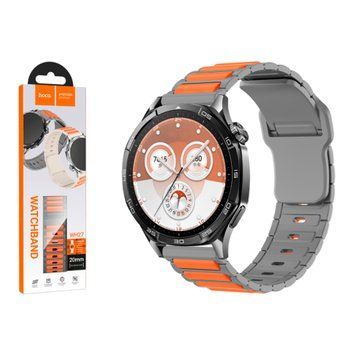 Універсальний ремінець 22mm Hoco WH27 Flexible silicone strap grey/orange 49501 фото
