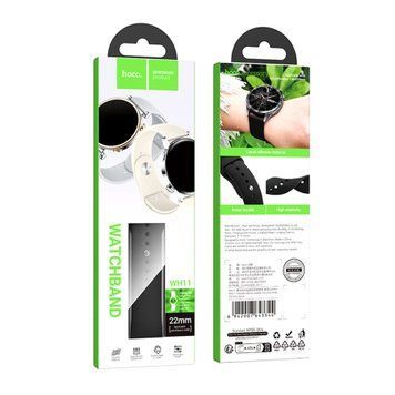 Універсальний ремінець Hoco WH11 20mm silicone black 42548 фото