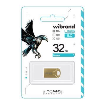 USB Flash 32 GB Wibrand Hawk Gold UA 18179 фото