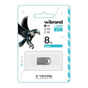 USB Flash 8 GB Wibrand Hawk Silver 32173 фото