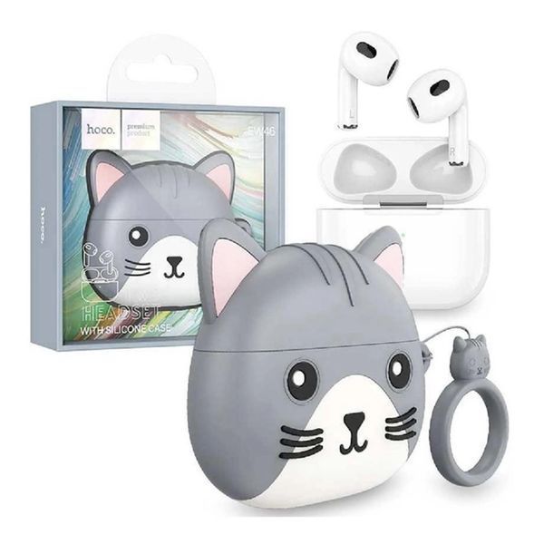 Навушники AirPods 3 Hoco EW46 white + case cat silver 32597 фото
