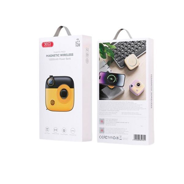 Power bank 10 000 mah XO PR223 Magnetic suction fast charging black-yelow 00672 фото