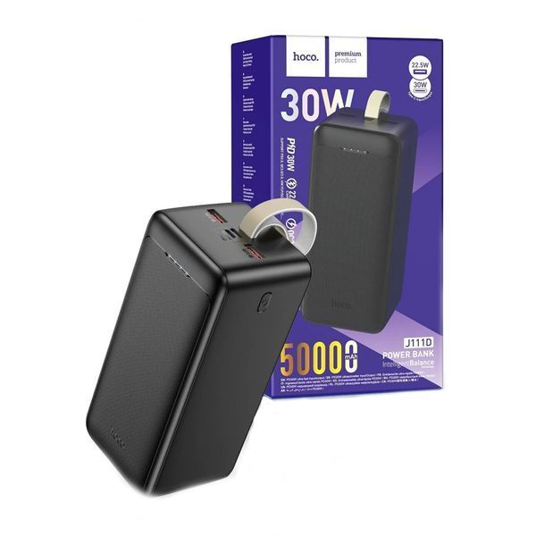 Power bank 50000 mAh Hoco J111D 22.5W PD30W+QC3.0 Led black 35041 фото