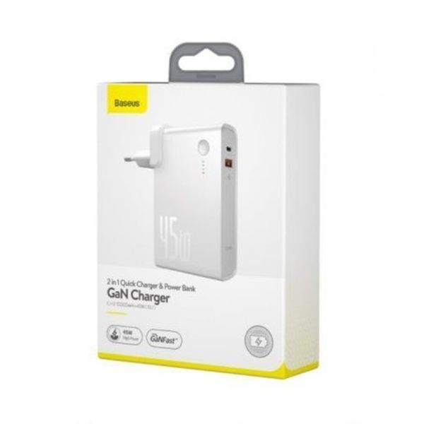 Power bank & Charger C+C 10000mAh 45W White (Baseus Station(GaN)2 in1 Q.C. 02843 фото