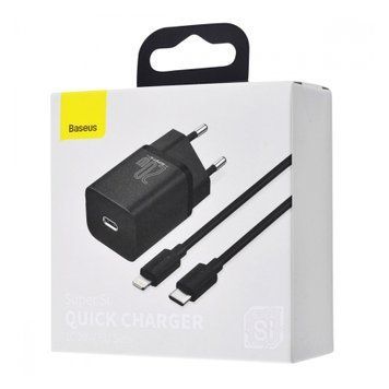 МЗП Baseus Super Silicone PD Charger 20W (1USB-C) + With Cable Type-C to Lightning blue 28775 фото