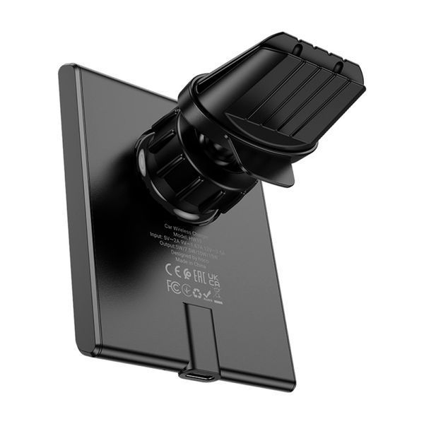 Автотримач з бездротовою зарядкою Hoco HW19 15W black 43863 фото