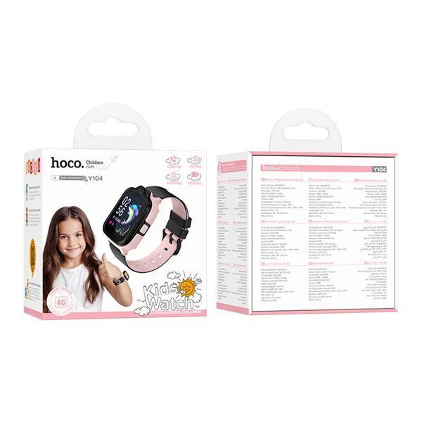 Дитячий годинник з GPS Hoco Y104 4G pink 39739 фото