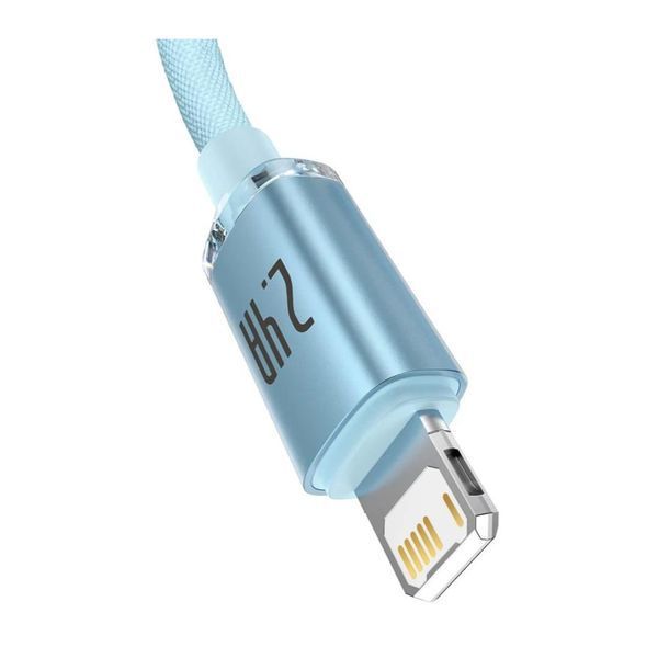 USB Cable Baseus Crystal Shine Series Lightning 2.4A (2m) sky blue 10174 фото