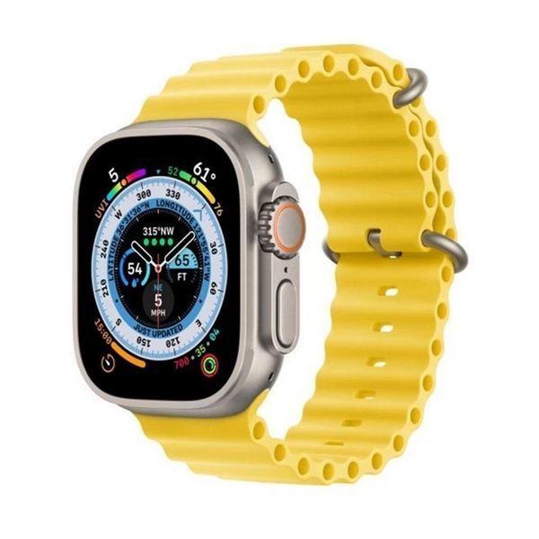 Ремінець Apple watch 42/44/45mm ocean band yellow 08955 фото
