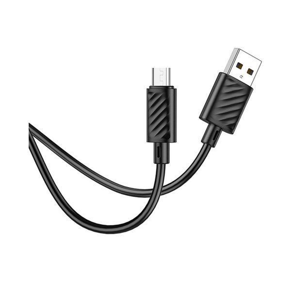 USB Cable Hoco Micro usb X88 2.4A 2m black 07243 фото