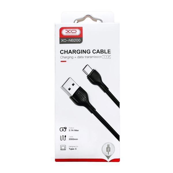 USB Cable XO NB200 Type-C 2M black 35383 фото