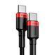 Cable Baseus Cafule Type-C to Type-C PD 2.0 60W (2m) red/black 45562 фото 3