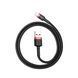 USB Cable Baseus Cafule Lightning 2.4A (0.5m) red/black 00636 фото 2