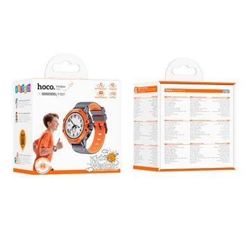 Дитячий годинник з GPS Hoco Y107 4G orange 44918 фото