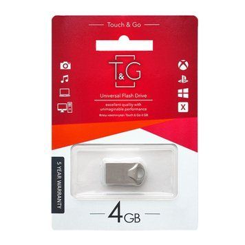 USB Flash 4 GB T&G 106 Metal Silver 10293 фото