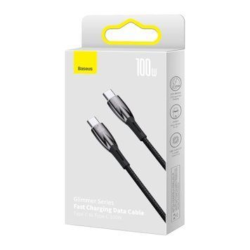 Cable Baseus Glimmer Series Fast Charging Type-C to Type-C 100W (1m) black 17957 фото