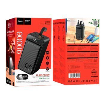 Power bank 90 000 mAh Hoco J123D 22.5W PD20W+QC3.0 LED Display black 35272 фото