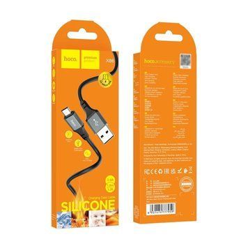 USB Cable Hoco Micro usb X86 2.4A 1m black 30675 фото