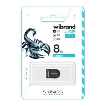 USB Flash 8 GB Wibrand Scorpion Black 18181 фото