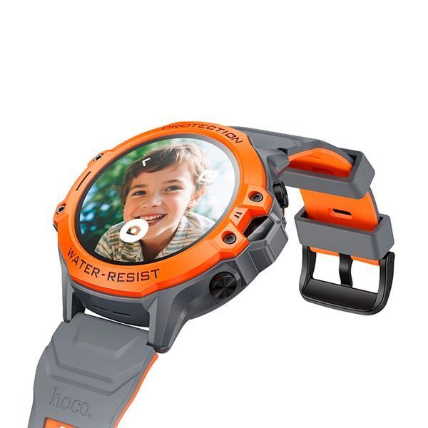 Дитячий годинник з GPS Hoco Y107 4G orange 44918 фото