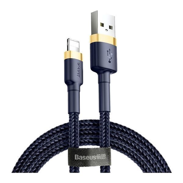 USB Cable Baseus Cafule Lightning 2.4A (1m) gold/blue 00638 фото