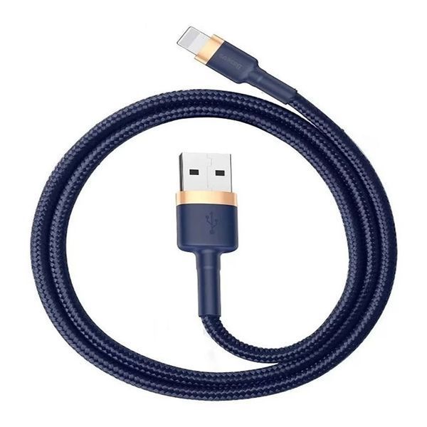 USB Cable Baseus Cafule Lightning 2.4A (1m) gold/blue 00638 фото