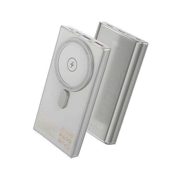 Power bank 10 000 mah Hoco Q22 22.5W+PD20W magnetic fully compatible with digital displaу Gray 00068 фото