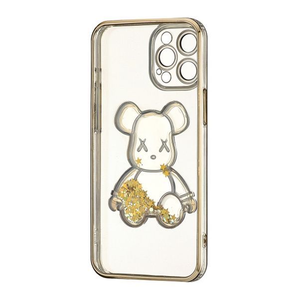 Силікон iPhone 15 Pro Max Shining Bear Case gold 35493 фото