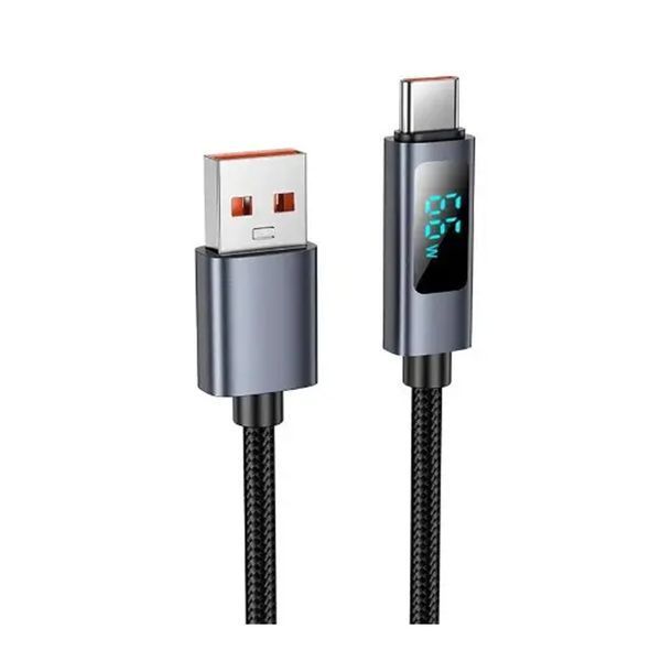 USB Cable Hoco Type-C X112 5A LSD 1m black 08367 фото