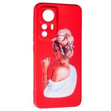 Silicone cover Art Xiaomi 12T/12T Pro red Girl 30476 фото