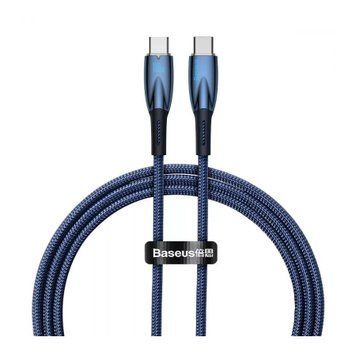 Кабель Baseus Glimmer Series Fast Charging Type-C to Type-C 100W (1m) blue 17980 фото