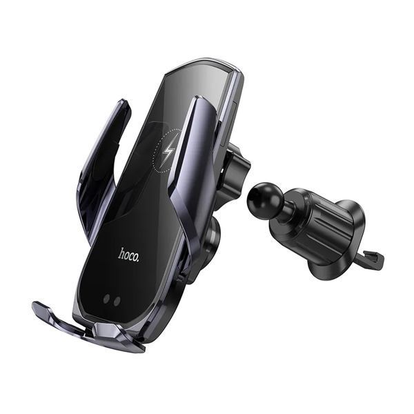 Автотримач з бездротовою зарядкою Hoco CA202 Plus 15W black 41342 фото