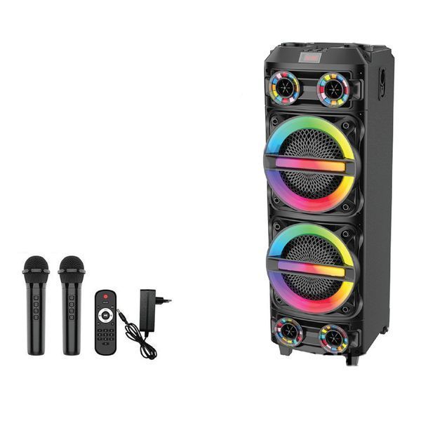 Колонка BIG Bluetooth Sing-e ZQS8231 з RGB-підсвічуванням + 2 мікрофон black 39782 фото