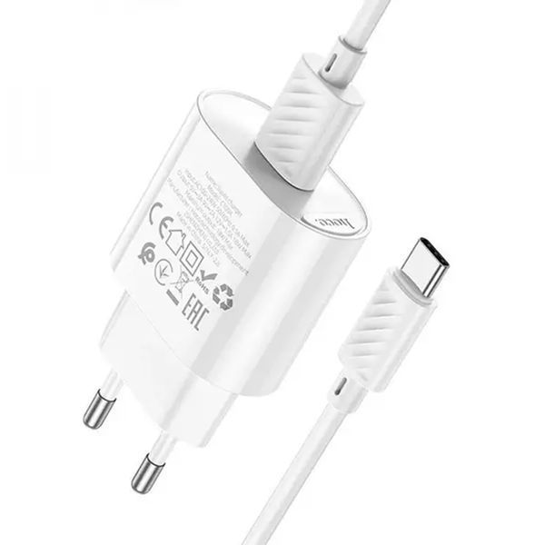 МЗП Hoco C109А 18W/3A (1USB) + cable Type-C white 31334 фото