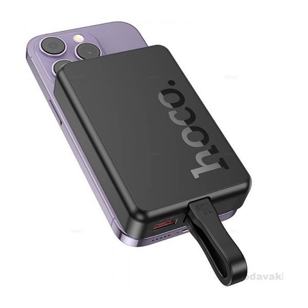 Power bank 10 000 mah Hoco Q24 22.5W+PD20W fully compatible cable and magnetic Black 00069 фото