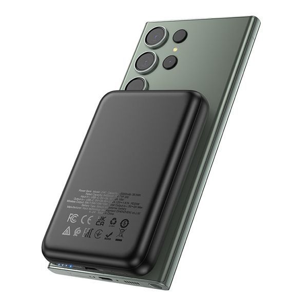 Power Bank 10 000 J141  PD20W magnetic fast charging black 20593 фото