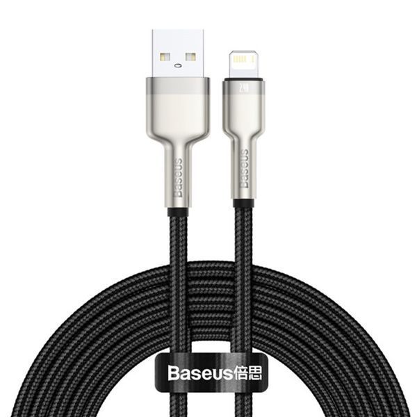 USB Cable Baseus Cafule Metal Lightning 2.4A (2m) black 02889 фото