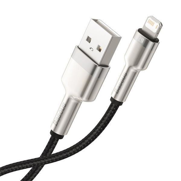 USB Cable Baseus Cafule Metal Lightning 2.4A (2m) black 02889 фото