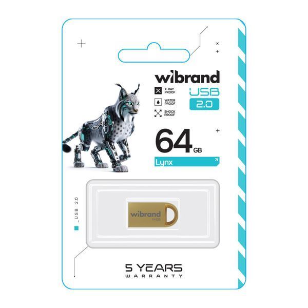 USB Flash 64 GB Wibrand Lynx Gold 35550 фото