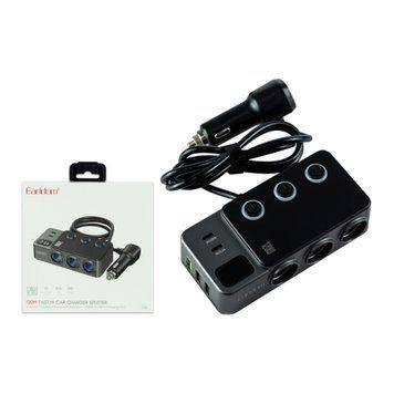АЗП 3в1 EARLDOM ET-CS6 (2USB-C PD35W+3USB QC 3.0) black 49683 фото